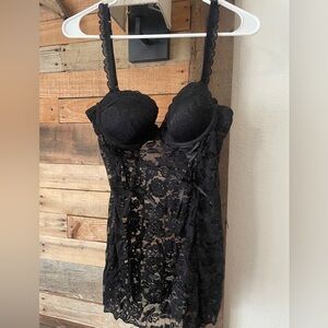 Black lace slip